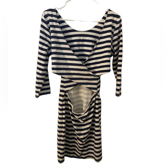 Billabong Dance With Me Blue and White Striped Dress Large - Picture 6 of 9